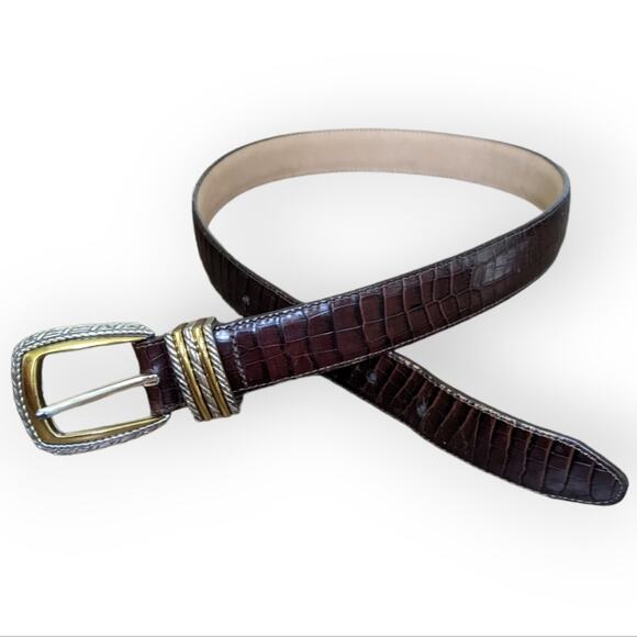 Brighton Women's Alligator Embossed Leather Belt - Picture 1 of 9